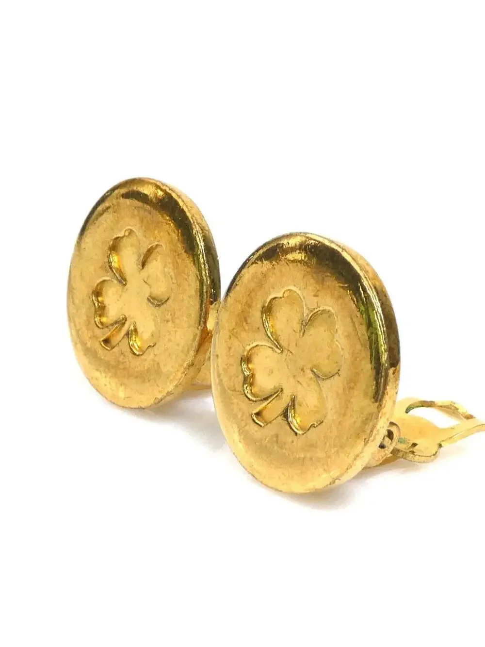 Auth Chanel Vintage Clover Clip On #303102C19B